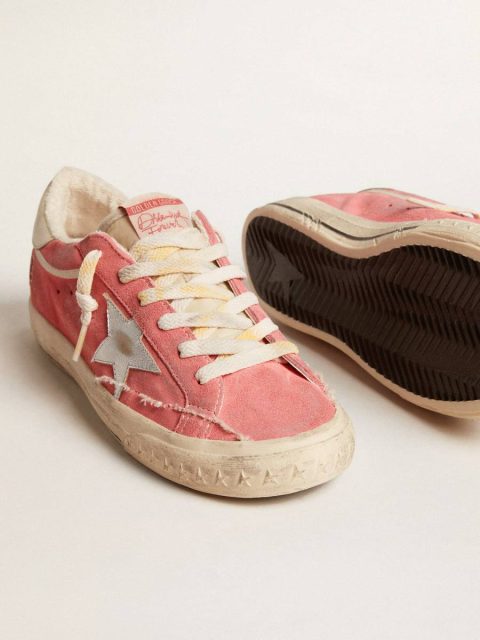 Golden Goose Women's Super-Star Ltd In Red Suede With Silver Star And Leather Heel Tab Super-Star Women - Image 3