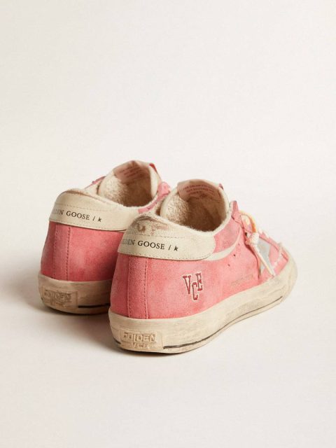 Golden Goose Women's Super-Star Ltd In Red Suede With Silver Star And Leather Heel Tab Super-Star Women - Image 4