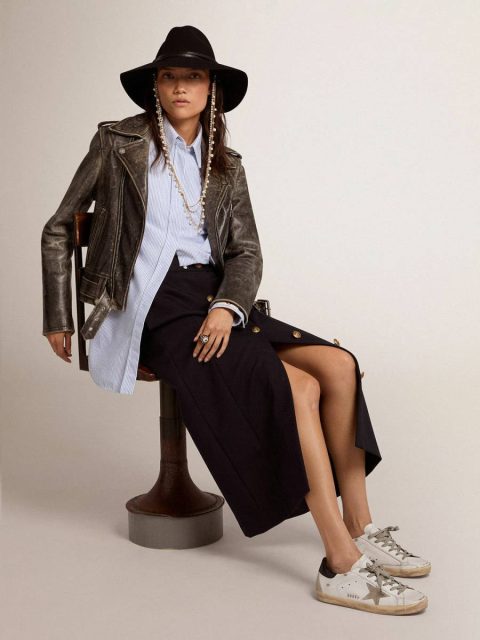 Golden Goose Women's Super-Star With Black Heel Tab And Metal Stud Lettering Super-Star Women - Image 3