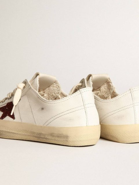 Golden Goose Women's V-Star In White Nappa With Red Glitter Star V-Star Women - Image 4