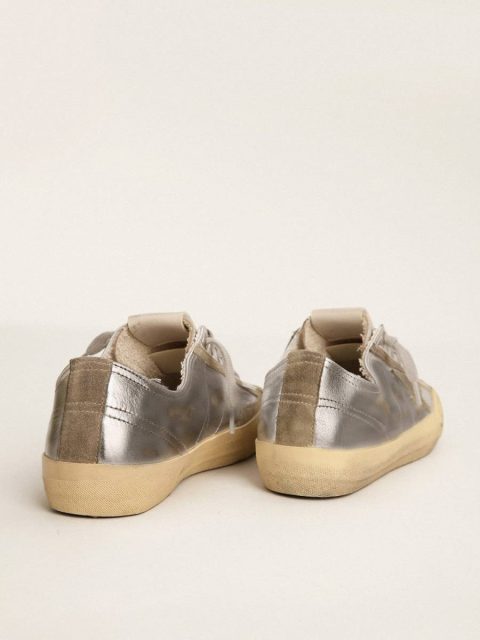 Golden Goose Women's V-Star Ltd In Silver Laminated Leather Women V-Star - Image 5