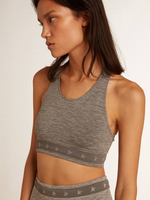Gray Melange T-Shirts & Tops Golden Goose Gray Melange Athletic Top Women - Image 2