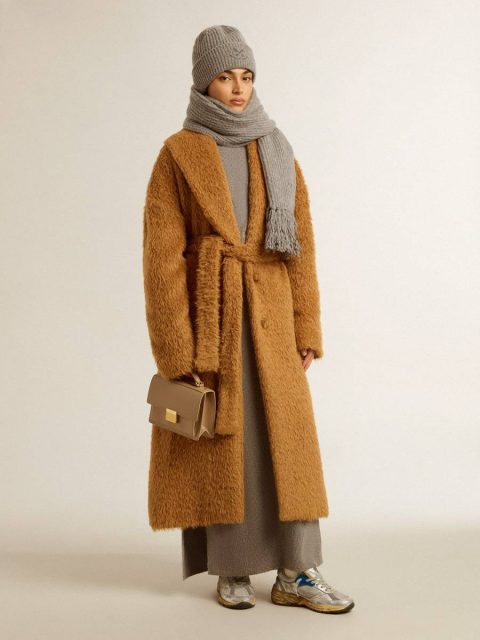 Gray Melange Women Golden Goose Gray Melange Ribbed Woolen Dress With High Neck Dresses & Jumpsuits - Image 4