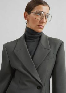 Green Outerwear Morrison Crossover Blazer - Light Khaki The Frankie Shop Women