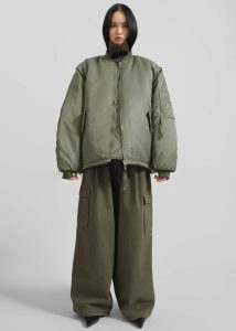 Green Outerwear Volme Padded Bomber Jacket - Khaki The Frankie Shop Women - Image 2