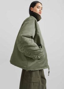 Green Outerwear Volme Padded Bomber Jacket - Khaki The Frankie Shop Women