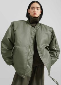 Green Outerwear Volme Padded Bomber Jacket - Khaki The Frankie Shop Women - Image 3