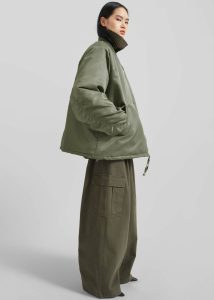 Green Outerwear Volme Padded Bomber Jacket - Khaki The Frankie Shop Women - Image 4
