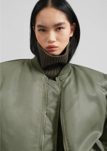 Green Outerwear Volme Padded Bomber Jacket - Khaki The Frankie Shop Women - Image 5