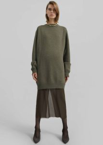 Green Suva Sheer Skirt - Khaki Bottoms Women The Frankie Shop - Image 2
