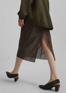 Green Suva Sheer Skirt - Khaki Bottoms Women The Frankie Shop - Image 4