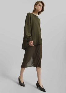 Green Suva Sheer Skirt - Khaki Bottoms Women The Frankie Shop - Image 5