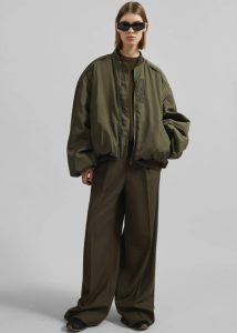 Green The Frankie Shop Outerwear Women Delso Bomber Jacket - Khaki - Image 2