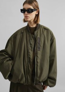 Green The Frankie Shop Outerwear Women Delso Bomber Jacket - Khaki - Image 4