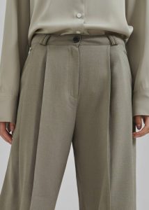 Green The Frankie Shop Xia Side Belt Trousers - Khaki Women Bottoms - Image 3