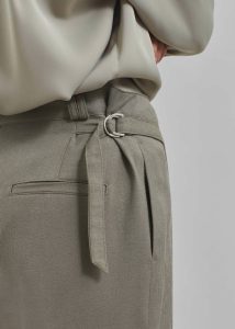 Green The Frankie Shop Xia Side Belt Trousers - Khaki Women Bottoms - Image 4