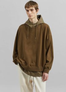 Green Tops Men The Frankie Shop Barstow Layered Hoodie - Dark Olive
