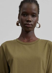 Green Women Dresses The Frankie Shop Marina Maxi Slit Dress - Khaki - Image 4