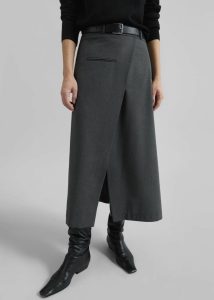 Grey Bottoms Women Greven Wrap Skirt - Dark Grey Melange The Frankie Shop