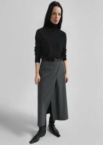 Grey Bottoms Women Greven Wrap Skirt - Dark Grey Melange The Frankie Shop - Image 3