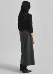 Grey Bottoms Women Greven Wrap Skirt - Dark Grey Melange The Frankie Shop - Image 5
