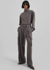 Grey Bottoms Women Nyro Cargo Pants - Charcoal The Frankie Shop - Image 2