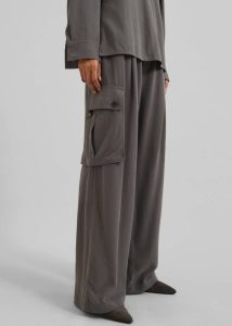 Grey Bottoms Women Nyro Cargo Pants - Charcoal The Frankie Shop - Image 5