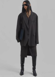 Grey Brooklyn Blazer - Charcoal Outerwear The Frankie Shop Women