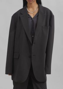 Grey Brooklyn Blazer - Charcoal Outerwear The Frankie Shop Women - Image 4