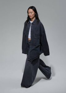 Grey Dallas Denim Overshirt - Dark Grey The Frankie Shop Tops Women - Image 5