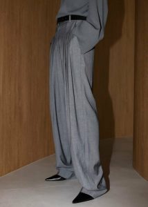 Grey Gelso Pleated Trousers - Dark Grey Melange Women The Frankie Shop Bottoms - Image 4