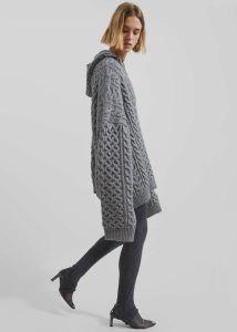 Grey Knitwear Adare Braided Knit Hoodie - Grey The Frankie Shop Women - Image 2