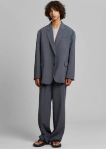 Grey Men The Frankie Shop Bottoms Beo Suit Pants - Charcoal - Image 2
