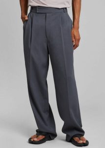 Grey Men The Frankie Shop Bottoms Beo Suit Pants - Charcoal