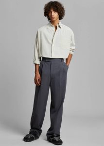 Grey Men The Frankie Shop Bottoms Beo Suit Pants - Charcoal - Image 3