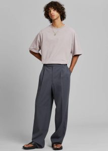 Grey Men The Frankie Shop Bottoms Beo Suit Pants - Charcoal - Image 4