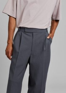 Grey Men The Frankie Shop Bottoms Beo Suit Pants - Charcoal - Image 5