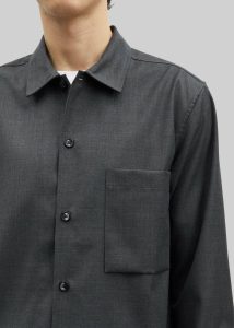 Grey Men Tops Samsøe Samsøe Sadamon Go Overshirt - Dark Grey Melange The Frankie Shop - Image 2