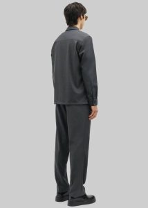 Grey Men Tops Samsøe Samsøe Sadamon Go Overshirt - Dark Grey Melange The Frankie Shop - Image 4
