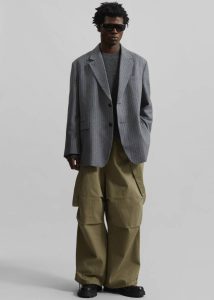 Grey Outerwear Beo Blazer - Grey/White Pinstripe Men The Frankie Shop