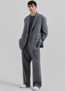 Grey Outerwear Beo Blazer - Grey/White Pinstripe Men The Frankie Shop - Image 4