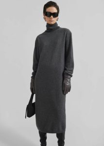 Grey Ruelle Turtleneck Knit Dress - Grey The Frankie Shop Dresses Women - Image 2