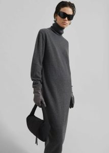 Grey Ruelle Turtleneck Knit Dress - Grey The Frankie Shop Dresses Women