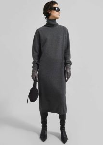 Grey Ruelle Turtleneck Knit Dress - Grey The Frankie Shop Dresses Women - Image 3