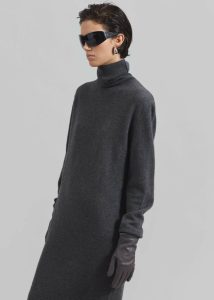 Grey Ruelle Turtleneck Knit Dress - Grey The Frankie Shop Dresses Women - Image 4