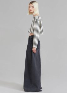 Grey Sasha Wide Leg Jeans - Dark Grey The Frankie Shop Bottoms Women - Image 4