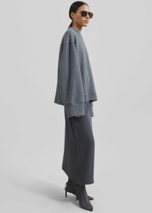 Grey Talia Sweatshirt - Dark Grey Women The Frankie Shop Tops