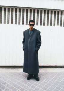 Grey The Frankie Shop Alistar Collarless Wool Coat - Dark Grey Melange Outerwear Men - Image 2