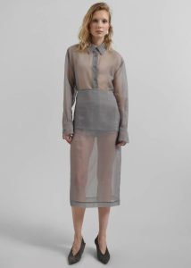 Grey The Frankie Shop Bottoms Peri Sheer Midi Skirt - Grey Women - Image 5