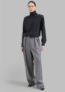 Grey The Frankie Shop Ines Thin Padded Turtleneck - Charcoal Knitwear Women - Image 5